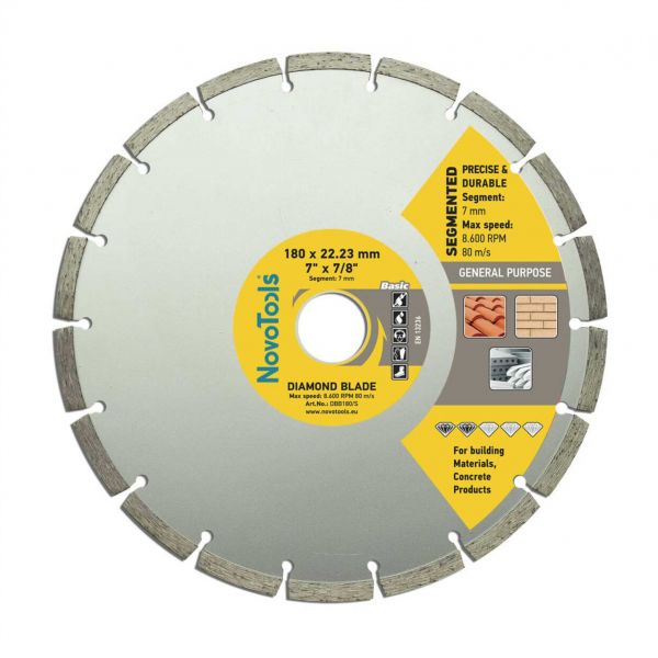 Алмазний круг  NovoTools  Basic 180 мм*7 мм*22,23 мм Сегмент