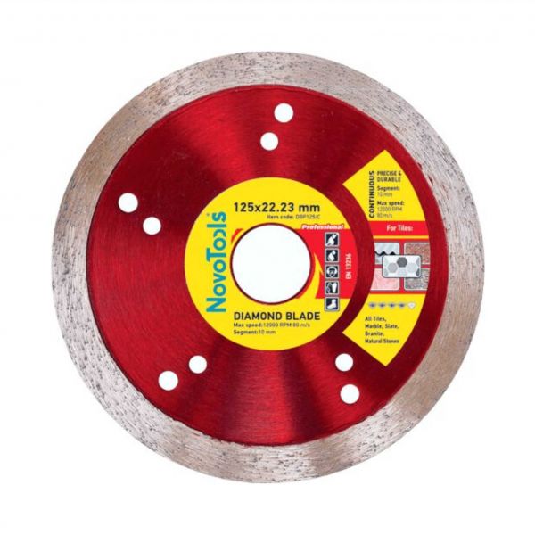 Алмазний круг  NovoTools  Professional 125 мм*10*1,7 мм*22,23 мм Плитка