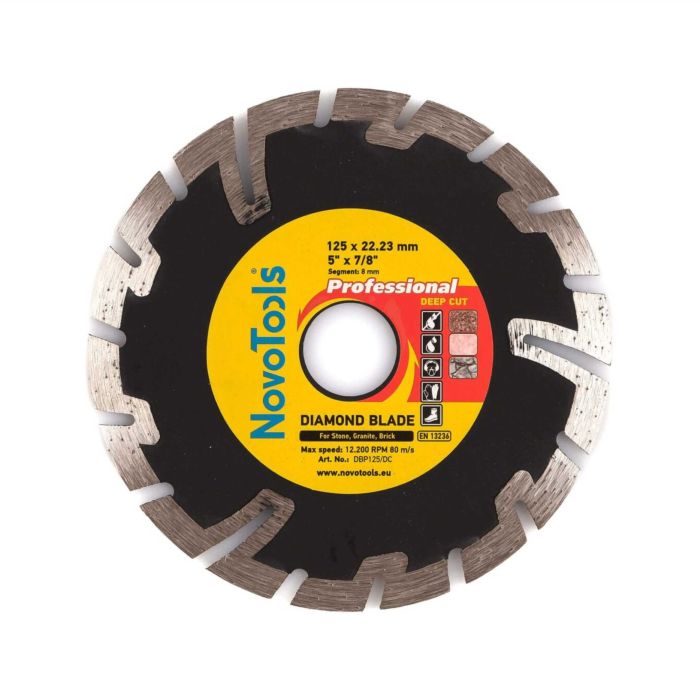 Алмазний круг  NovoTools  Professional 125 мм* 8мм*22,23 мм Глибокий різ