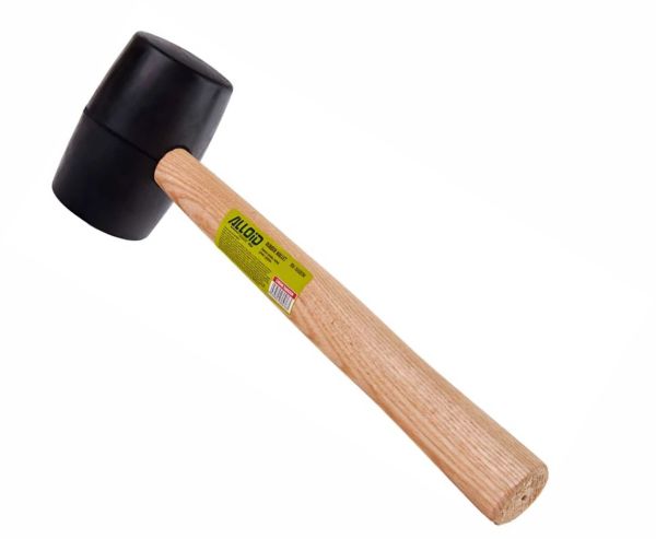 Киянка гумова 900 г (чорна гума) ручка дерево Alloid арт.RM-16900W