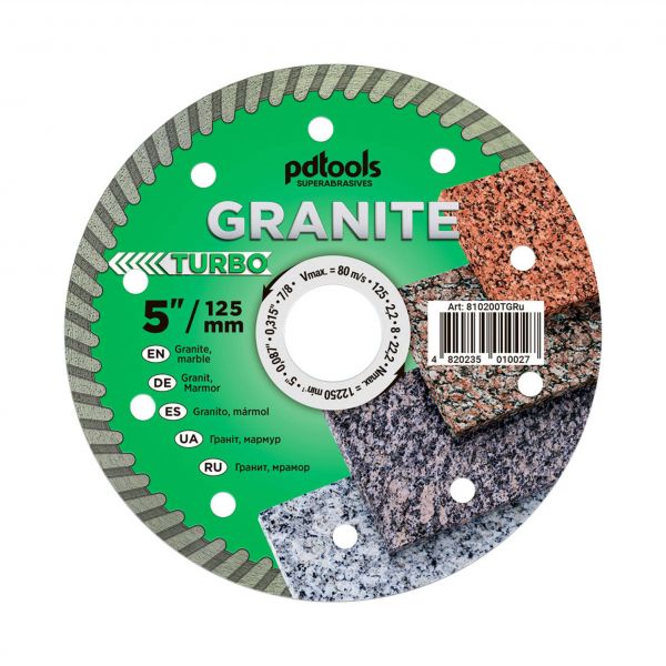 Круг алмазний PDTools 1A1R 125*2,2*8*22,2 Turbo Granite арт.810200TGRu