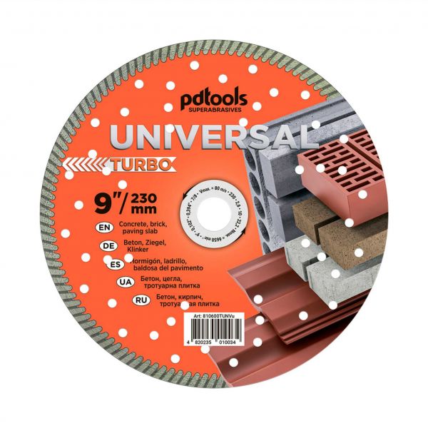Круг алмазний PDTools 1A1R 230*2,6*10*22,2 Turbo Universal арт.810600TUNVu
