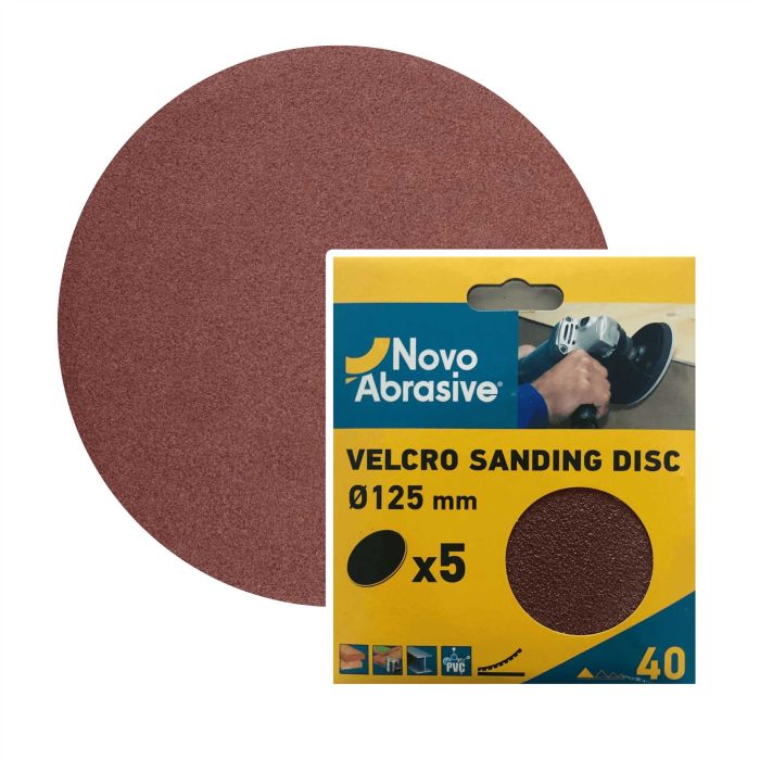 Круг самозачепний шліфувальний NovoAbrasive 125мм Р40 (5шт/уп)
