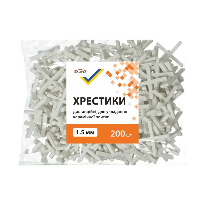 Плитка_Хрестики д/плитки 1.5мм (уп 200шт) BauPro