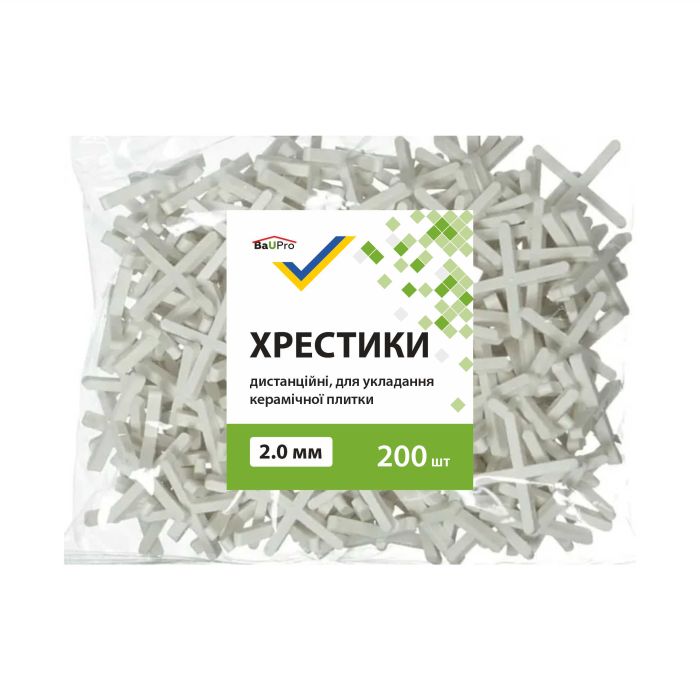Плитка_Хрестики д/плитки 2.0мм (уп 200шт) BauPro