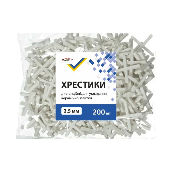 Плитка_Хрестики д/плитки 2.5мм (уп 200шт) BauPro