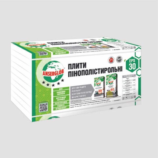 Пінопласт ANSERGLOB EPS- 30 100х 50х 2