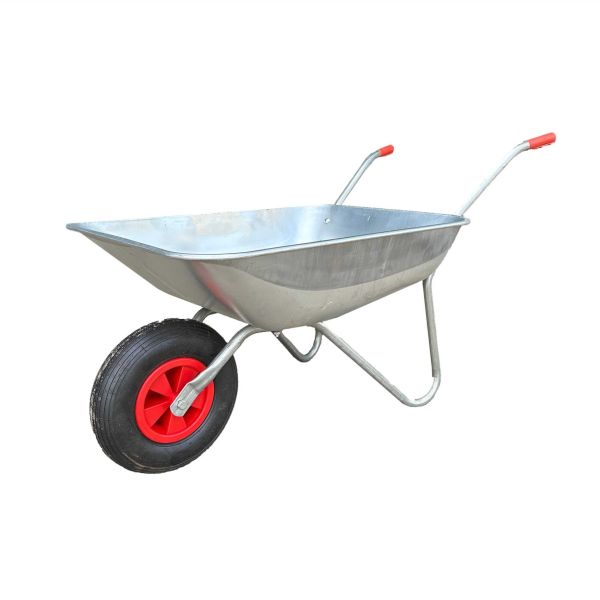 Тачка будівельна BULID 1-кол. 65л_120кг(куз. цинк) колесо ПНЕВМО арт.4024 Silver