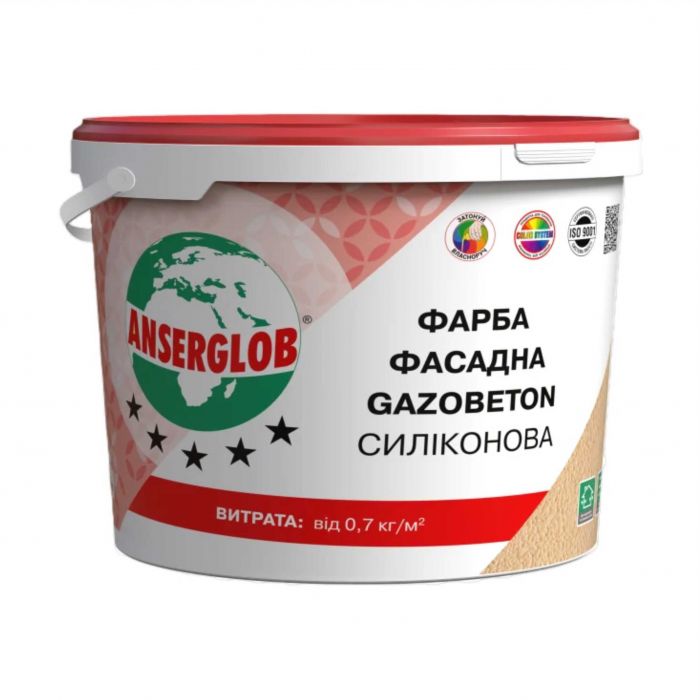 Фарба структурна силіконова GAZOBETОN 14кг