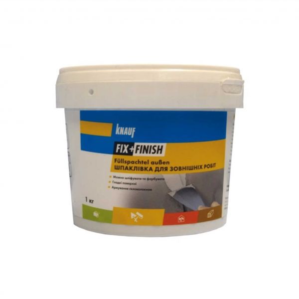 F+F  593752  Шпаклівка д/зовніш робіт 1 кг Fix + Finish