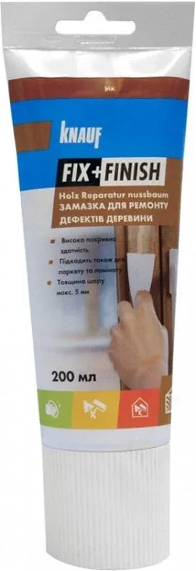 F+F  593516  Замазка д/дерева горіх 200 мл Fix + Finish