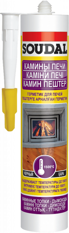 Герметик д/камінов та пічок t=1500°С SOUDAL 280мл (CALOFER)