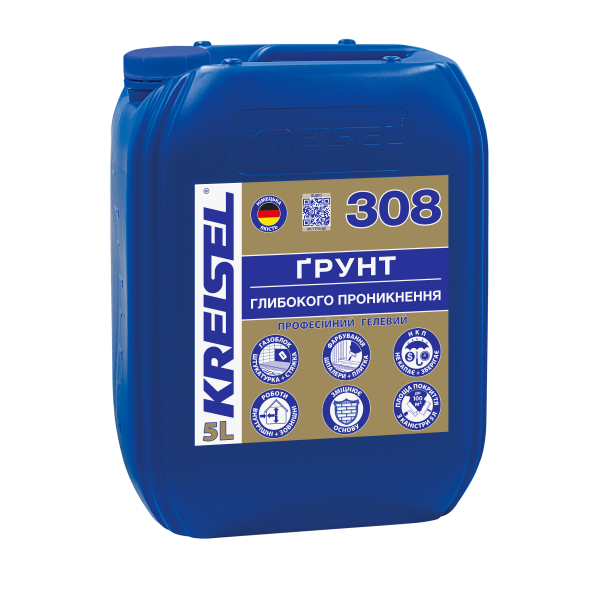 Грунтовка_308/ 5 глубокого проникнення гелевий PRO 5л_KREISEL