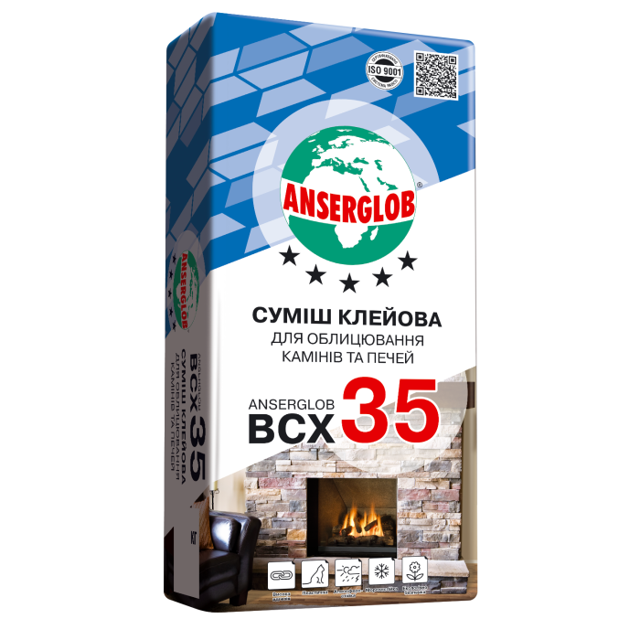 Клей для каминов и печей «ВСХ-35» 25кг