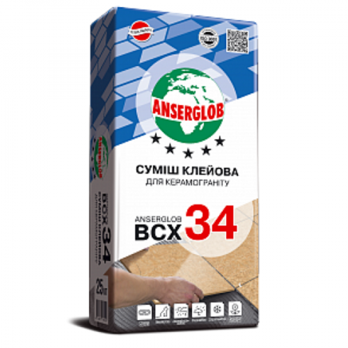 Клей для керамогранита «ВСХ-34» 25кг