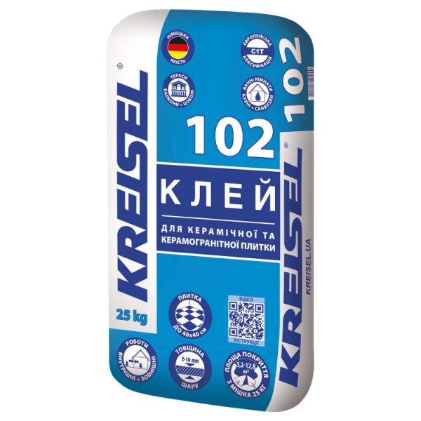 Клей д/плитки_102 Морозостійкий (25 кг)_KREISEL