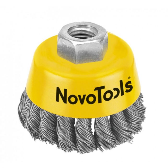Щітка торцева NovoTools, плет. сталь,  75мм