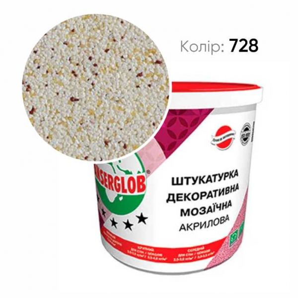Штукатурка декоративная акриловая мозаичная   5кг (№728)