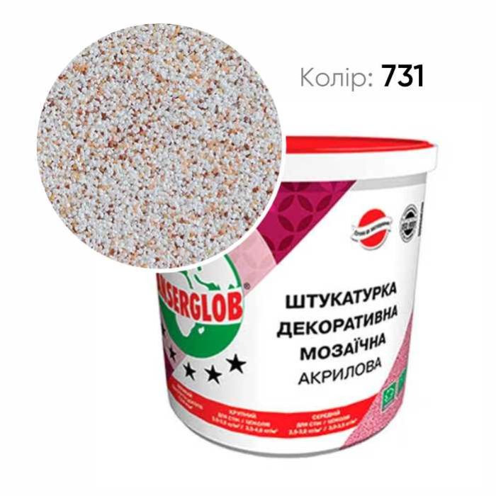 Штукатурка декоративная акриловая мозаичная  25кг (№731)
