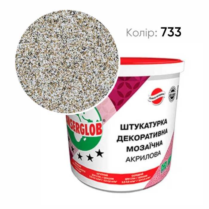 Штукатурка декоративная акриловая мозаичная  25кг (№733)