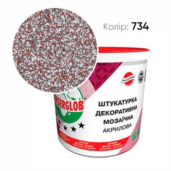 Штукатурка декоративная акриловая мозаичная  25кг (№734)
