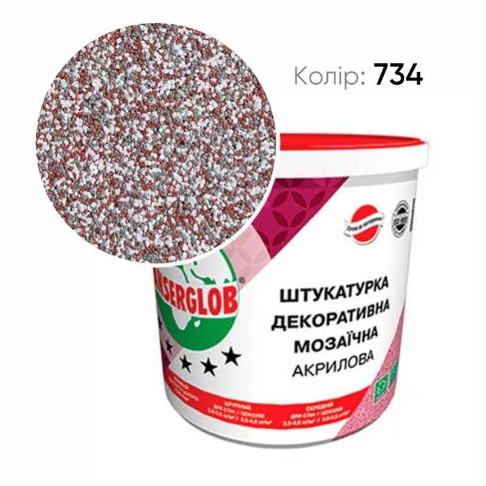Штукатурка декоративная акриловая мозаичная  25кг (№734)