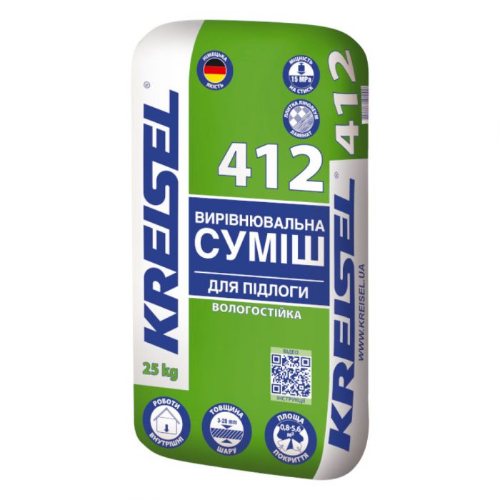 Стяжка_412 Самовирівн. 3-15 мм (25 кг)_KREISEL